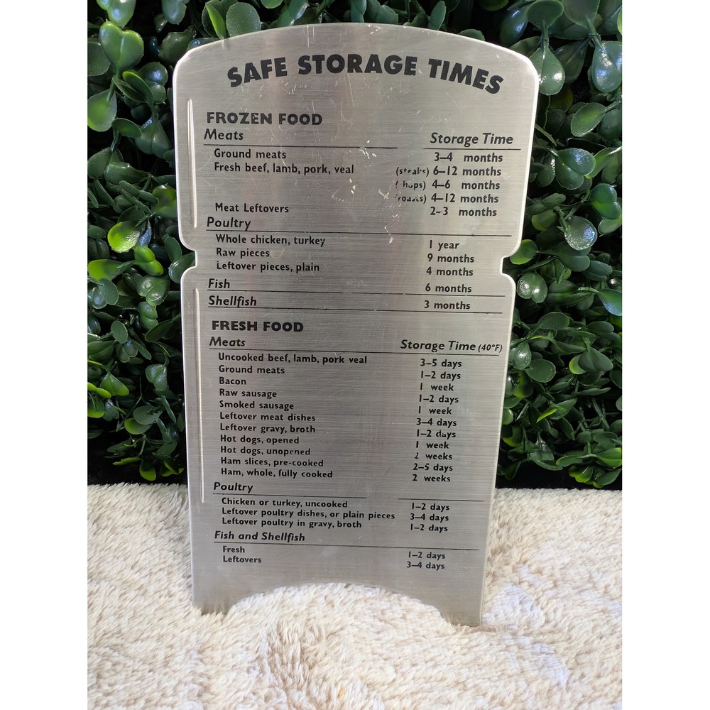 Amco Houseworks Vintage Stainless Steel Safe Food Storage Times Magnet 8331